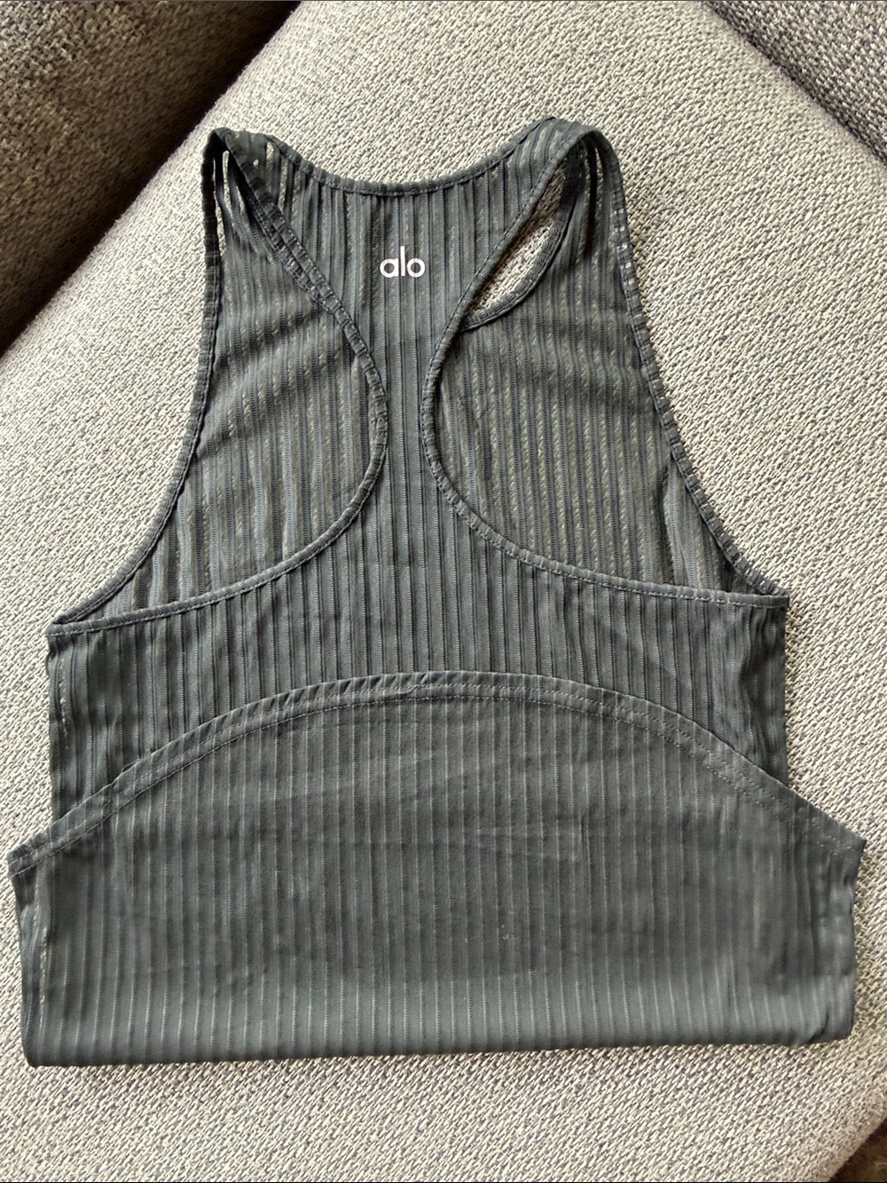 ALO Yoga Black Ribbed Racerback Tank - Picture 4 of 6